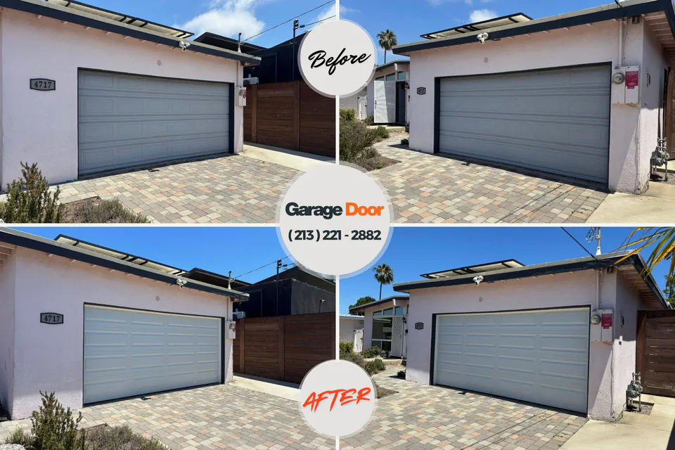 Before and after: garage door repair Haltom City, TX